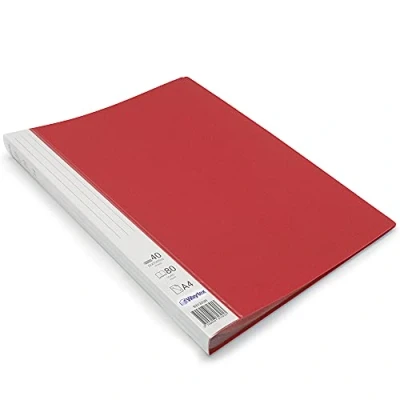 Image of Waytex 931333R Document Protector A4 80 Sheets Premium Opaque Polypropylene Identifiable 40 Transparent Pockets Red