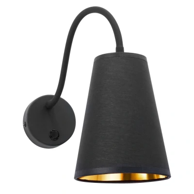 Image of TK Lighting Wire wall light, black/gold