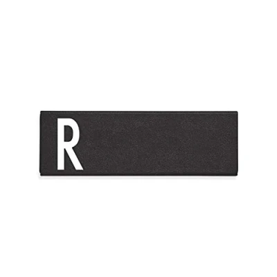 Image of Design Letters Personalised Black Metal Pencil Case for Pen, Pencil, Eraser, Ruler Ideal Stationary Storage Gift Work and School (R)