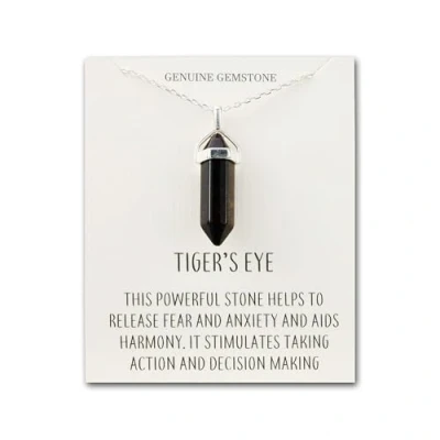 Image of Philip Jones Tiger&#039;s Eye Gemstone Necklace with Quote Card
