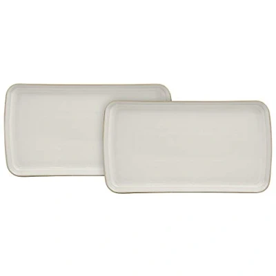 Image of Denby 375048880 Natural Canvas 2 Piece Small Rectangular Platter Set