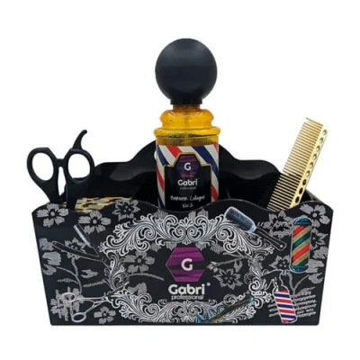 Image of Gabri Hairdressing Scissors and Brush Holder, Salon Barber Shop Organizer, Hair Stand, Tool Box, Professional Stylist Storage Rack (Stand Black)