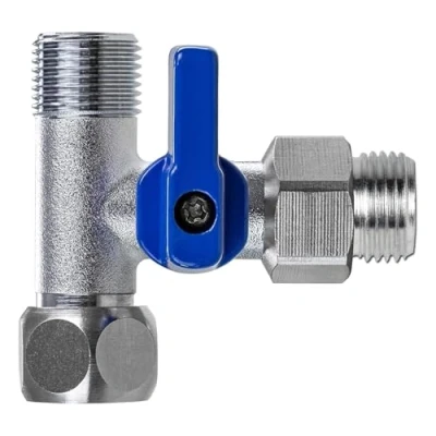 Image of Neues Wasser Group Shut Off Valve Adapter T Piece Hose Connection Tool, 3/8 Male x Female Outer Thread for Water Filter Faucet, Side by Refrigerator Organizer