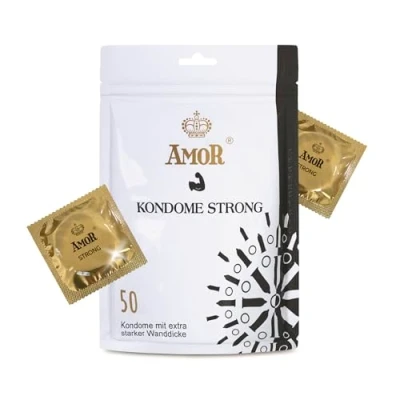 Image of AMOR Premium Condoms Strong, Extra Strong Wall Thickness 0.08 mm, Ø 53 Pack of 50