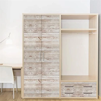 Image of JOLIHOME Wood Panel Effect Self Adhesive Wallpaper 44x500cm Peel and Stick Contact Paper Brown Removable Sticky Back Plastic Vinyl Film Rolls for Cabinet Door Decor Easy to Clean