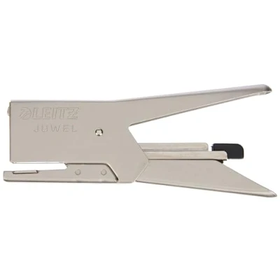 Image of Leitz Juwel 2000 Stapling Pliers, Use with 4 mm Staples, 12 Sheet Capacity, Metal, Chrome, 55570082