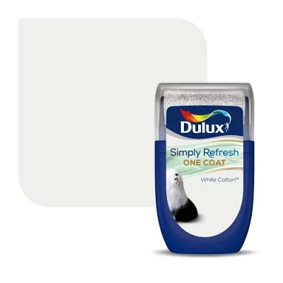Image of Dulux Simply Refresh Tester Paint White Cotton 30ML, 5382947