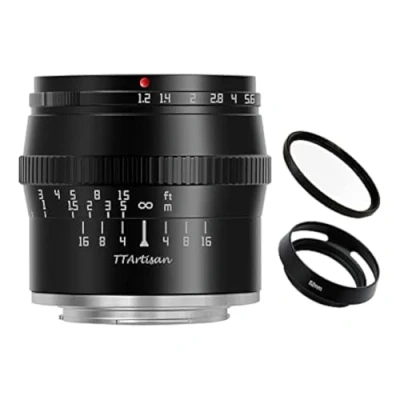 Image of TTArtisan 50mm F1.2 APS C Manual Focus Large Aperture Fixed Lens for Sony E Mount Camera A6000 A6300 A6400 A7C A7RII A7RIII A7MIV A7S NEX 3N 5N Black