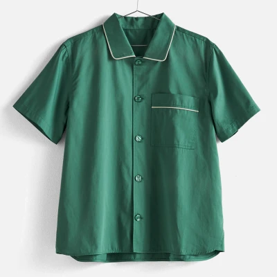 Image of HAY Outline Pyjama Short Sleeve Shirt Emerald Green Small/Medium