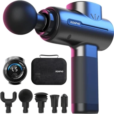 Image of Massage Gun Deep Tissue, RENPHO Powerful Message Percussion Muscle Massager Type C Charging for Relax, Black