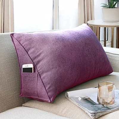 Image of Yanman Wedge Pillow Large Lumbar Support Cushion for Bed Headboard Sofa, Back Positioning Backrest,Soft Reading with Breathable Removable Washable Cover