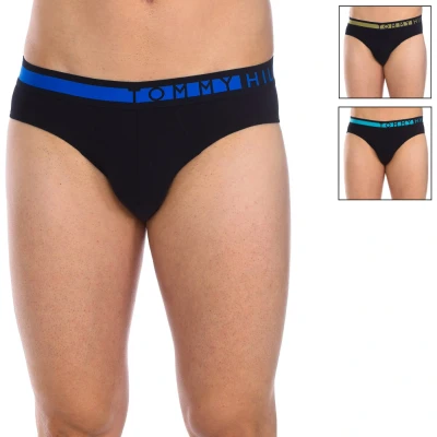 Image of Tommy Hilfiger Mens Pack 3 Slips breathable fabric and anatomical front UM0UM01227 man Black Size Small