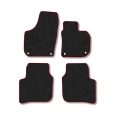Image of Car Mats Compatible with Skoda Superb (2008 2015) Tailored Fit Red Carpet Floor Set Accessory Custom 4 Pieces Anti Slip Backing &amp; Binding Trim Edge