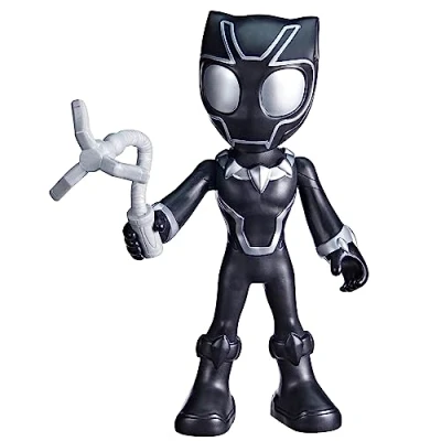Image of SPIDEY AND HIS AMAZING FRIENDS Marvel Supersized Black Panther Action Figure, Preschool Superhero Toys