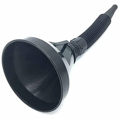Image of Bontannd Automotive Fuel Funnel, Flexible Plastic Funnel Set with Wide Spout and Filter for Oil Household Uses, Black
