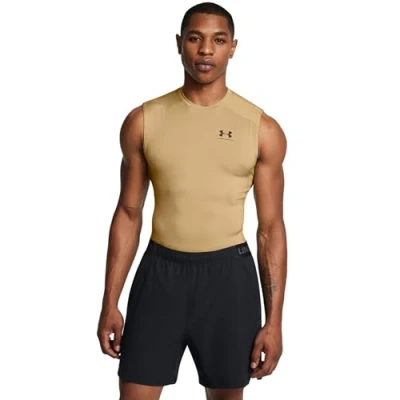 Image of Armour Men&#039;s Heatgear Sleeveless Compression T Shirt, Under Armour, M