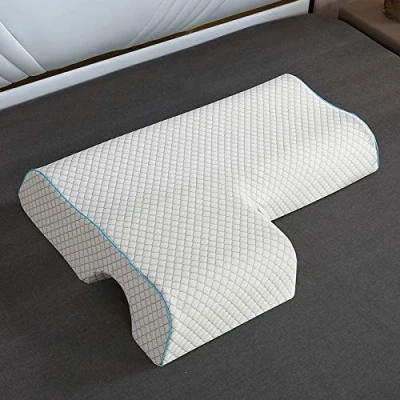 Image of Star Screen Pillow, Couples Arched Cuddle Pillow with Slow Rebound Memory Foam for Arm Rest, Anti Pressure Hand Sleeping Noon Breaks Home (C right)
