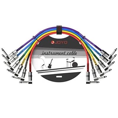 Image of JOYO Patch Cables 1.2ft for Bass Guitar Effect Pedal Professional Cords 1/4 Inch (CM 05, 6 Pack)