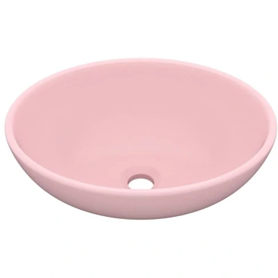 Image of vidaXL Luxury Basin Oval shaped Matt Pink 40x33 cm Ceramic