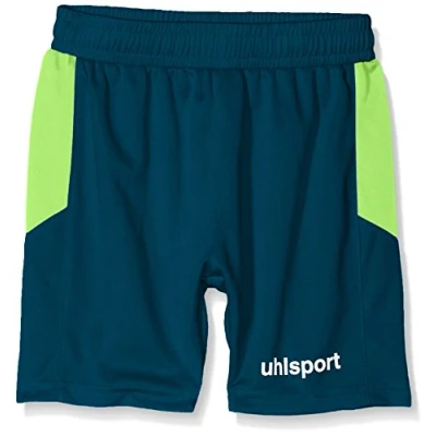 Image of uhlsport Men&#039;s Goal Shorts, Petrol/Flash Green, 2X Large