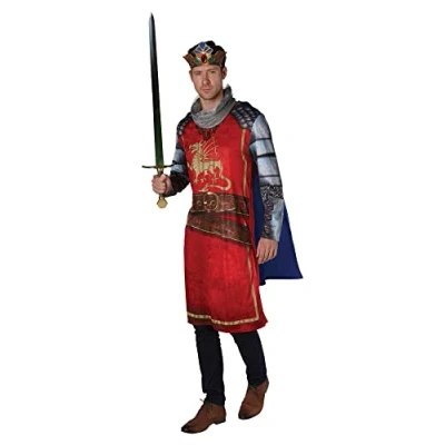 Image of Rubie&#039;s Official King Arthur Mens Costume, Medieval Historical Adults Size Standard