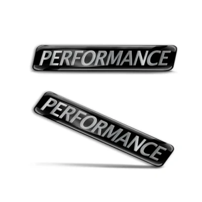 Image of Biomar Labs 2 x 3D Gel Silicone Sticker Performance Badge Silver Stickers Black Car Motorcycle Bicycle Window Door Laptop KS 22