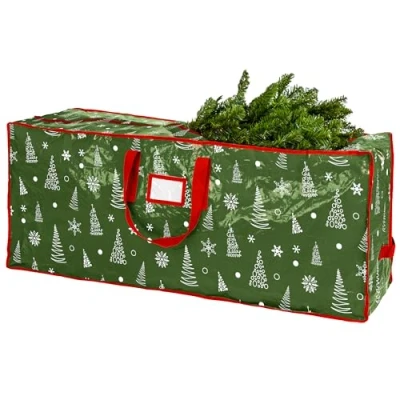 Image of Handy Laundry Christmas Tree Storage Bag Stores 7.5 Foot Artificial Xmas Holiday Tree, Durable Waterproof Material, Zippered Bag, Carry Handles. Protects Against Dust, Insects &amp; Moisture.