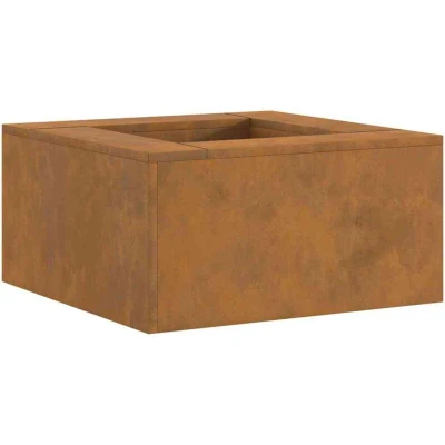 Image of vidaXL Fire Pit Square 60x60x30 cm Weathering Steel
