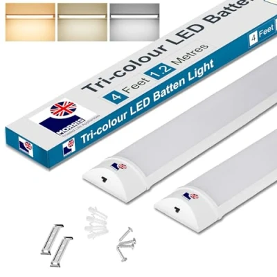 Image of Morris LED Batten Light 4FT, 5FT, 3 Colours 3000k/4000k/6500k (2, 4FT (120cm))