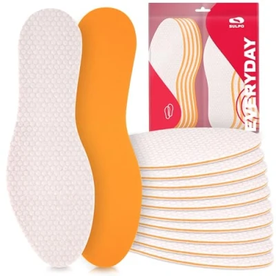 Image of SULPO 10 Pairs Insoles Men and Women Comfort Shoe Against Sweaty Smelly feet Anti Odour Inserts with a Fresh Scent for Everyday Shoes, Work Sneakers UK M / 44 EU