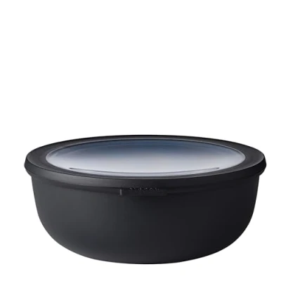 Image of Mepal Multi Bowl Cirqula Rectangular Food Storage Container with Lid Suitable as Airtight Box for the Fridge &amp; Freezer, Microwave Servable Dish 2250 ml Nordic black