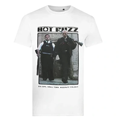 Image of Hot Fuzz Men&#039;s Big Cops T Shirt, White, Large