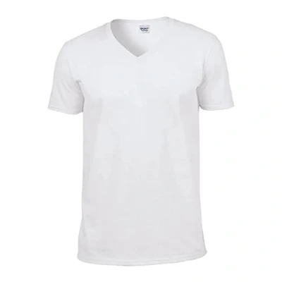 Image of Gildan Softstyleâ Adult V Neck T Shirt, White, XL