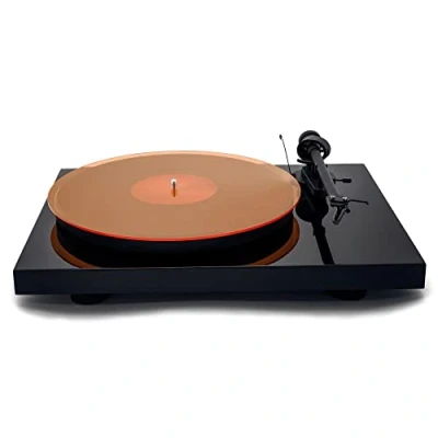 Image of Hudson Hi Fi Acrylic Turntable Mat OrangeLit LP Slipmat