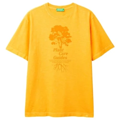 Image of United Colors of Benetton Men&#039;s 3f98u109r t Shirt, Yellow, XL