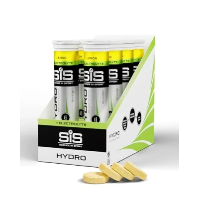 Image of Science In Sport Hydro Hydration Tablets, Gluten Free, Zero Sugar, Lemon Flavour Plus Electrolytes, 160 Effervescent Tablets (20 x 8 Bottles)