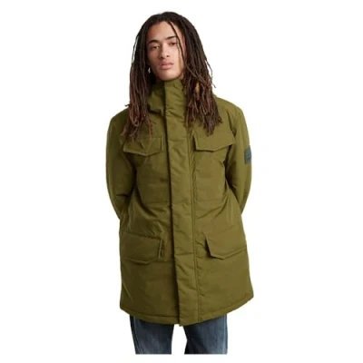 Image of G STAR RAW Men&#039;s Vodan Padded Hooded Parka, Green (Dark Olive D25381 D419 C744), L