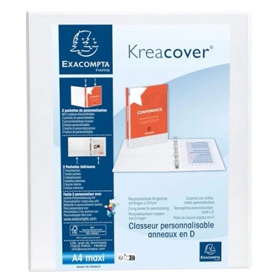 Image of Exacompta 51826E 25 mm D Ring Binder White (Pack of 10)