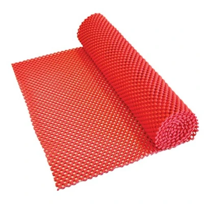 Image of Aidapt Non Slip Waterproof Red Easy to Cut 150x30 cm Fabric Mat Ideal for Lining Draws, Shelves ,and Work Tops