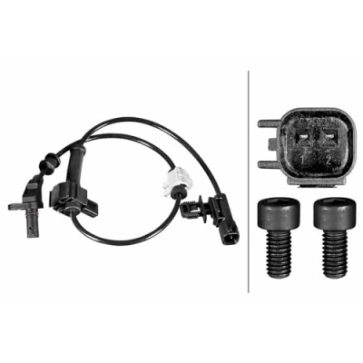 Image of 20872161 ABS Sensor HELLA 6PU 358 217 511 with bracket Hall 2 pin connector 571mm