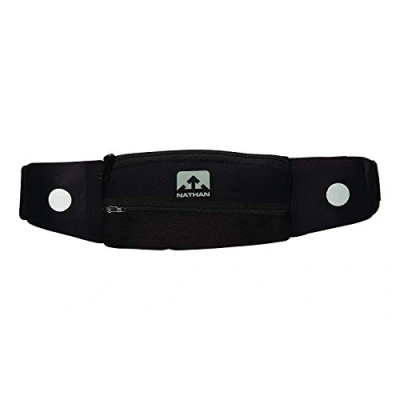 Image of Nathan Running Belt Waist Pack 5K with Reflective Detail, Zippers and Adjustable Pouch Strap Runners Fanny Bounce Free Pouch, Ultra Lightweight Neoprene Fits all Phones (iPhone, Android)