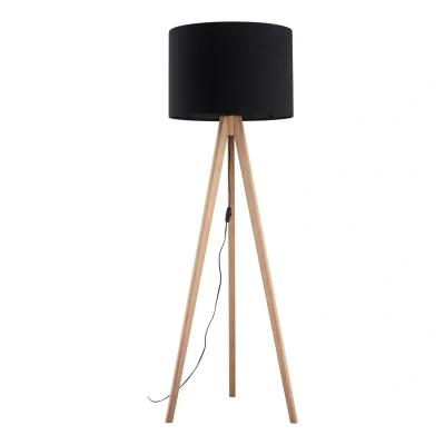 Image of Grand Tripod Floor Lamp Pine, Black 1xE27
