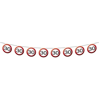 Image of Folat 30th Birthday Traffic Sign Garland 12 m