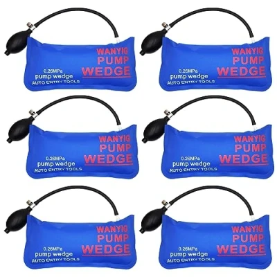 Image of WANYI Air Wedge Inflatable Car Door Pump Up Bag Heavy Duty Universal Airbag Alignment Tool for Window Installation and Auto Repair (Big rectangle, 6 Pack)