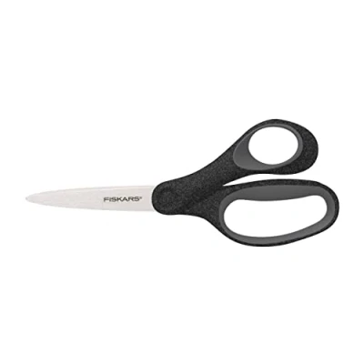 Image of Fiskars Sparkling Glitter Scissors Right Handed 18 cm Soft Grip School Shears Precision Cutting with Style for Classroom and Crafts 12 Years+ Black