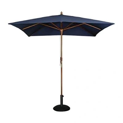 Image of Bolero Square Double Pulley Parasol 2730X2500mm Wide Navy Blue Wood Outdoor