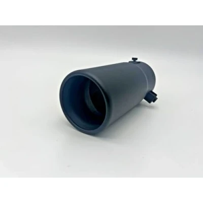 Image of Matt Black Rolled Tip Exhaust 76mm Exit Fits 40mm 70mm Stainless Steel