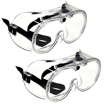 Image of Expert Workwear Safety Goggles Anti Fog Glasses Over Spectacles Eyewear Eye Protection Chemical Laboratory Work DIY 2 PACK