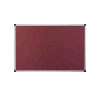 Image of Bi Office Notice Board Maya, Burgundy Felt, Aluminium Frame, 120 x cm