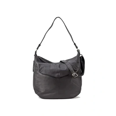 Image of BIBA Handbag for Woman from Genuine Leather, Boho Bag Leather Jersey X JEX5L, Short and Long Handle, Zip Closure, Cowhide Black Color